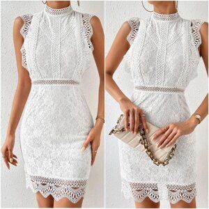 Luxe Floral Sleeveless lace Party Evening Sexy Formal Dress